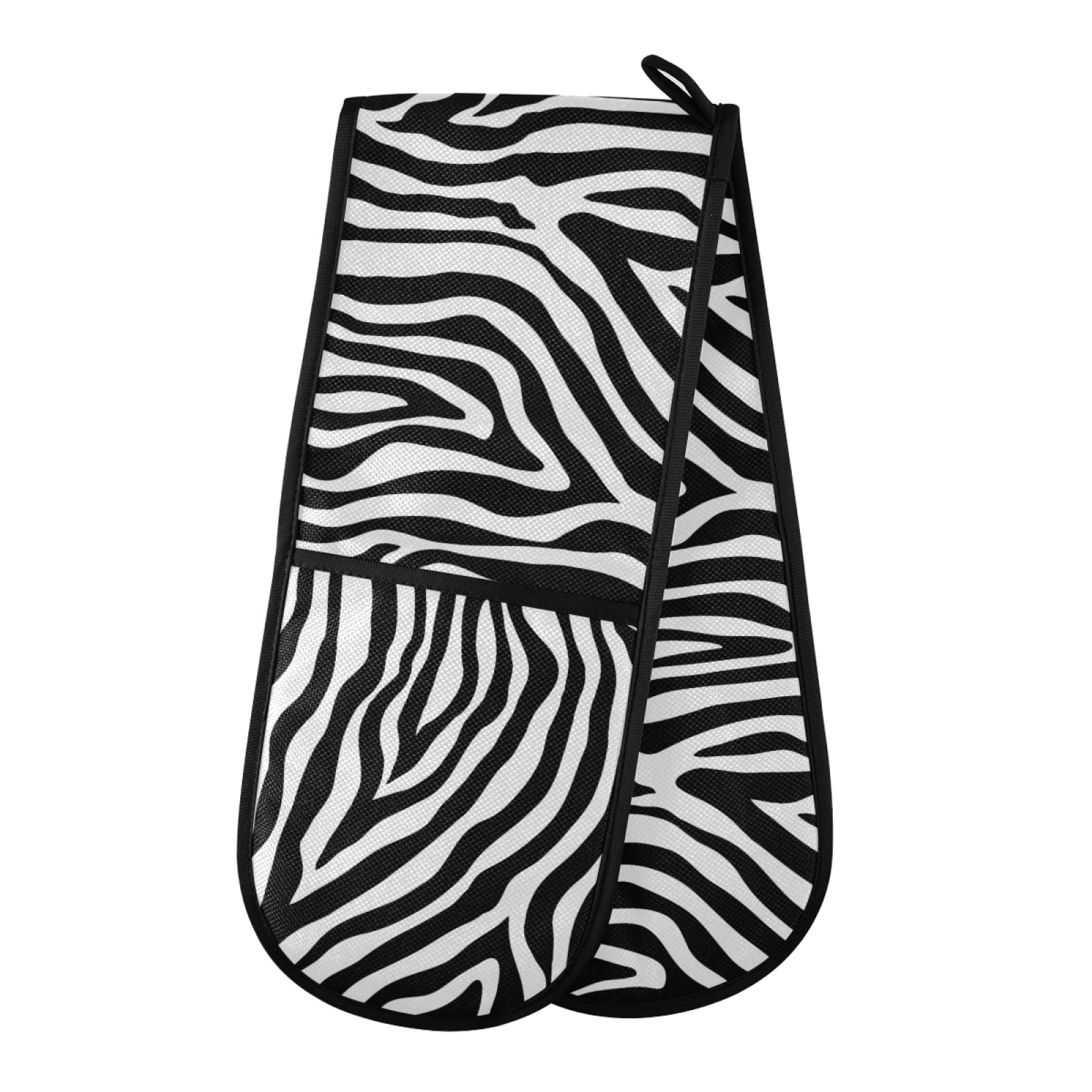 PUXUQU Oven Gloves Double Oven Mitts Gloves, Abstract Animal Zebra Print Heat Resistant Oven Gloves for Baking BBQ Kitchen Cooking Gloves