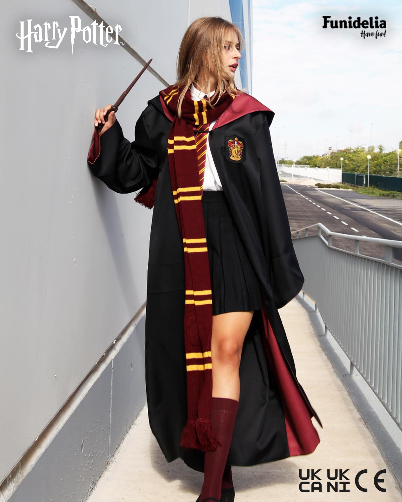 Funidelia | Harry Potter Schal (Offizielle Replik) Premium für Männer & Frauen Lustige Geschenke für Erwachsene an Weihnachten, Geburtstag und anderen Anlässen - Hogwarts