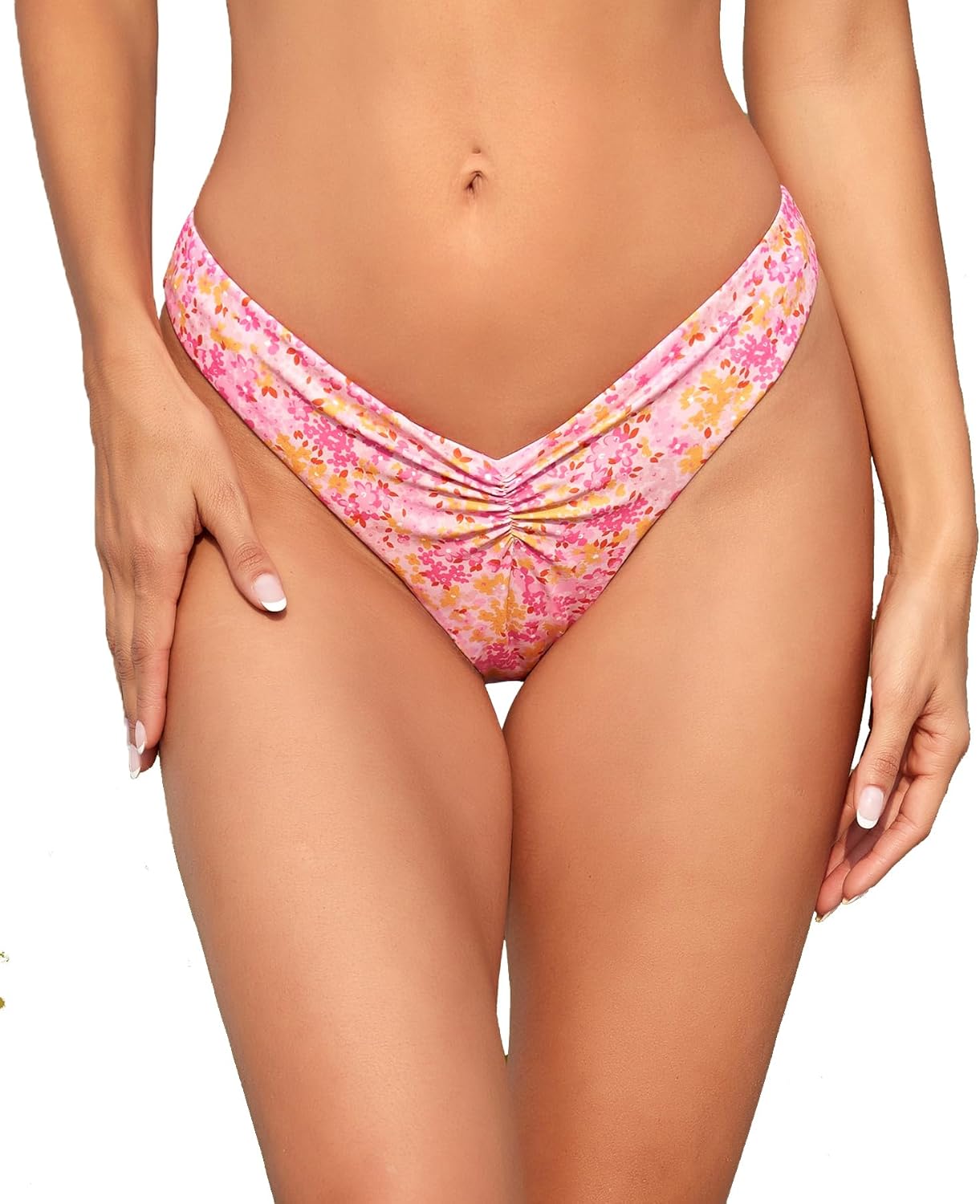 WODECASA Womens Ruched Bikini Bottom Sexy V Front Bahrain Ubuy