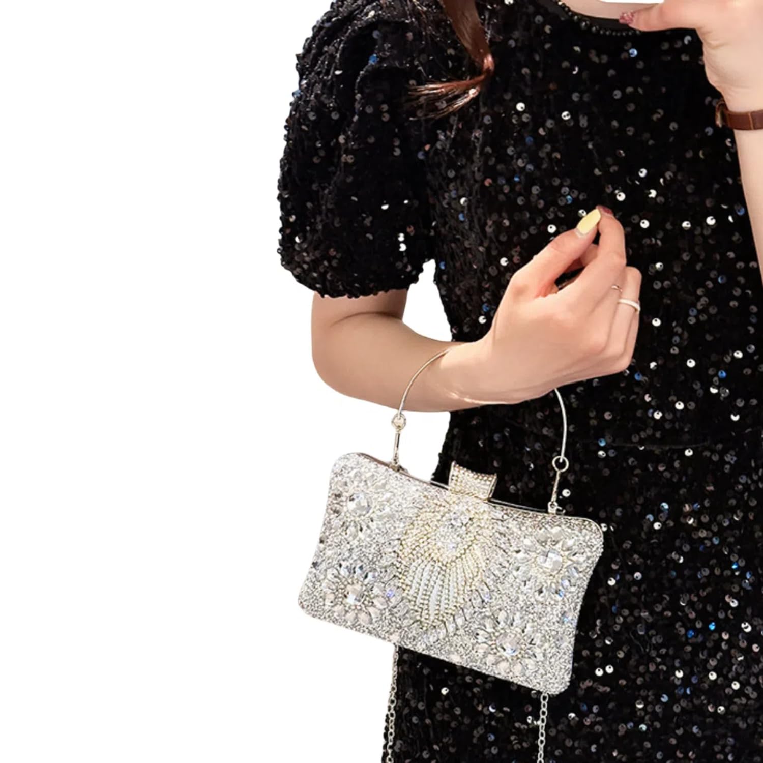 Women Evening Handbag | Rhinestone Crystal Purse and Clutch Purses for Women | Formal Shoulder Bag