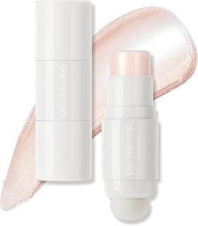 Double-ended Clear Highlighter Stick, Shimmer Glow Natural Dewy Face Highlighter Glass Skin Stick, Lightweight