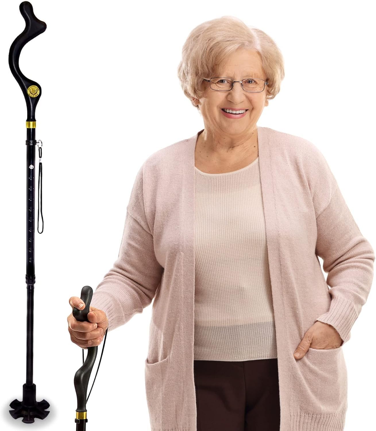 WICHARSH Walking Cane for Men and Walking Canes for Women Special Balancing - Cane Walking Stick Have 10 Adjustable Heights - self Standing Folding Cane, Portable Collapsible Cane, Comfortable