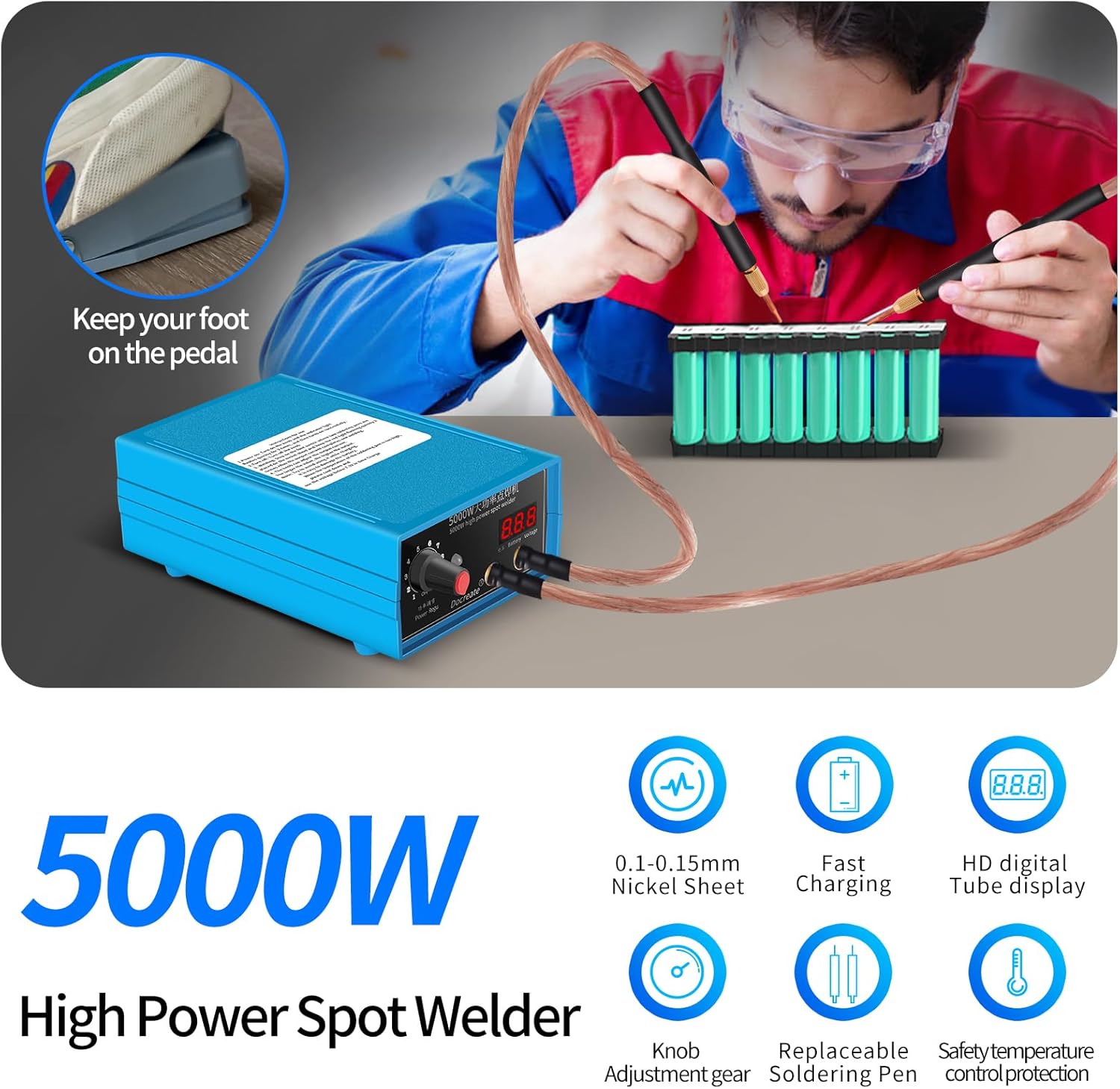 Powerful 5000 watt Spot Welder for Battery Packs