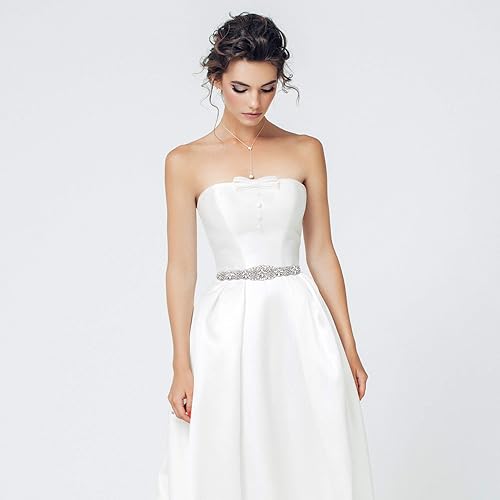 Miniatura 2 de Cinturón de novia para mujer, cinturón de vestido de novia para novia con diamantes de imitación, cinturón de boda