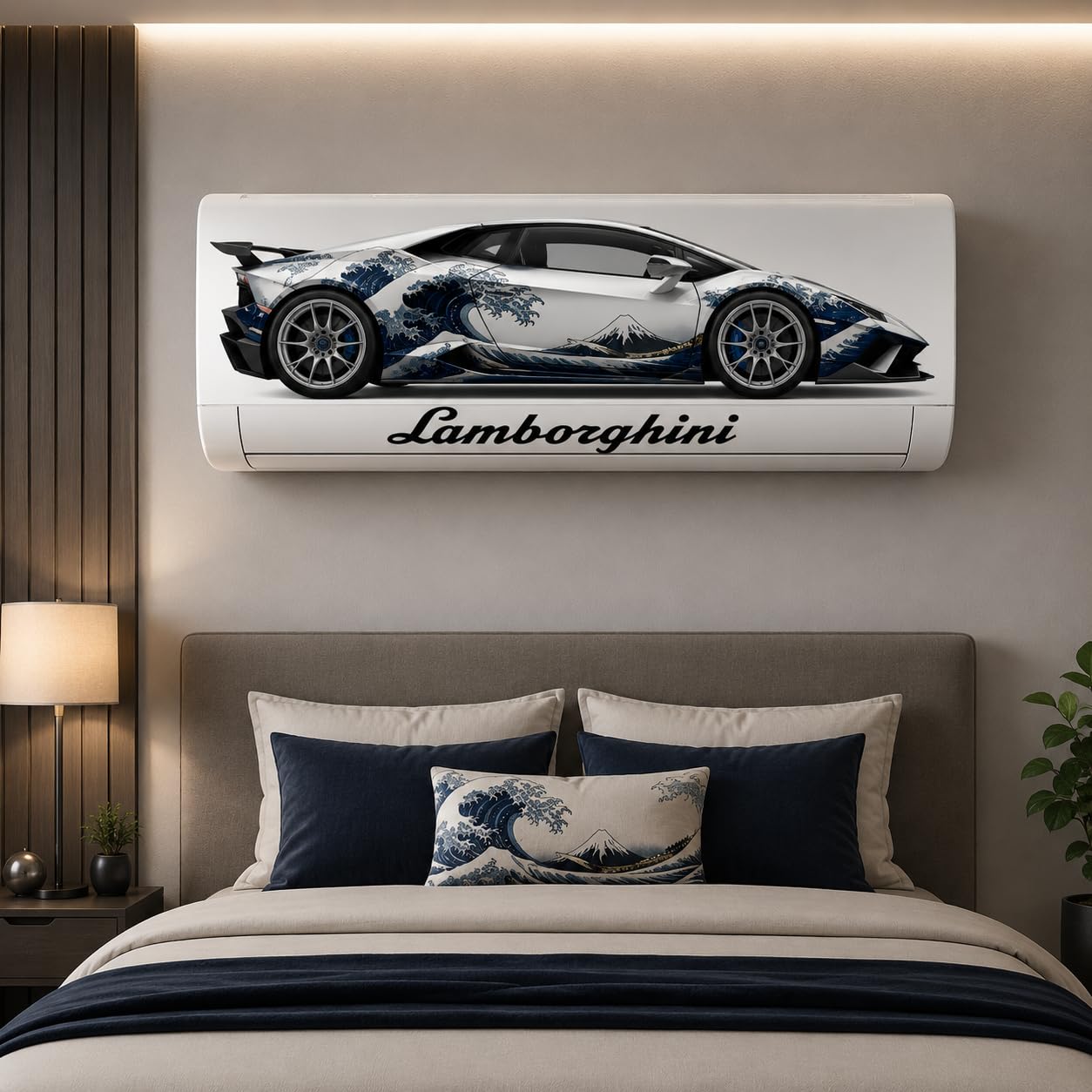 GT-3 RS Car Sticker for AC, Split Ac Stickers, Air Conditioner Sticker, car Stickers Fit for All Models Self Adhesive Sticker G (Lamborghini_White)-image-36