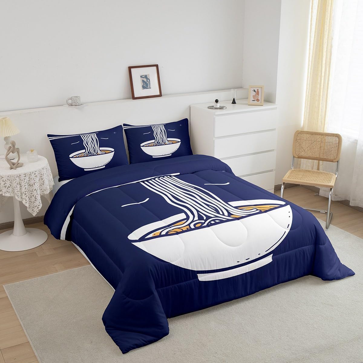 jejeloiu Ramen Comforter Set Full Size for Boys Girls Teens image 3