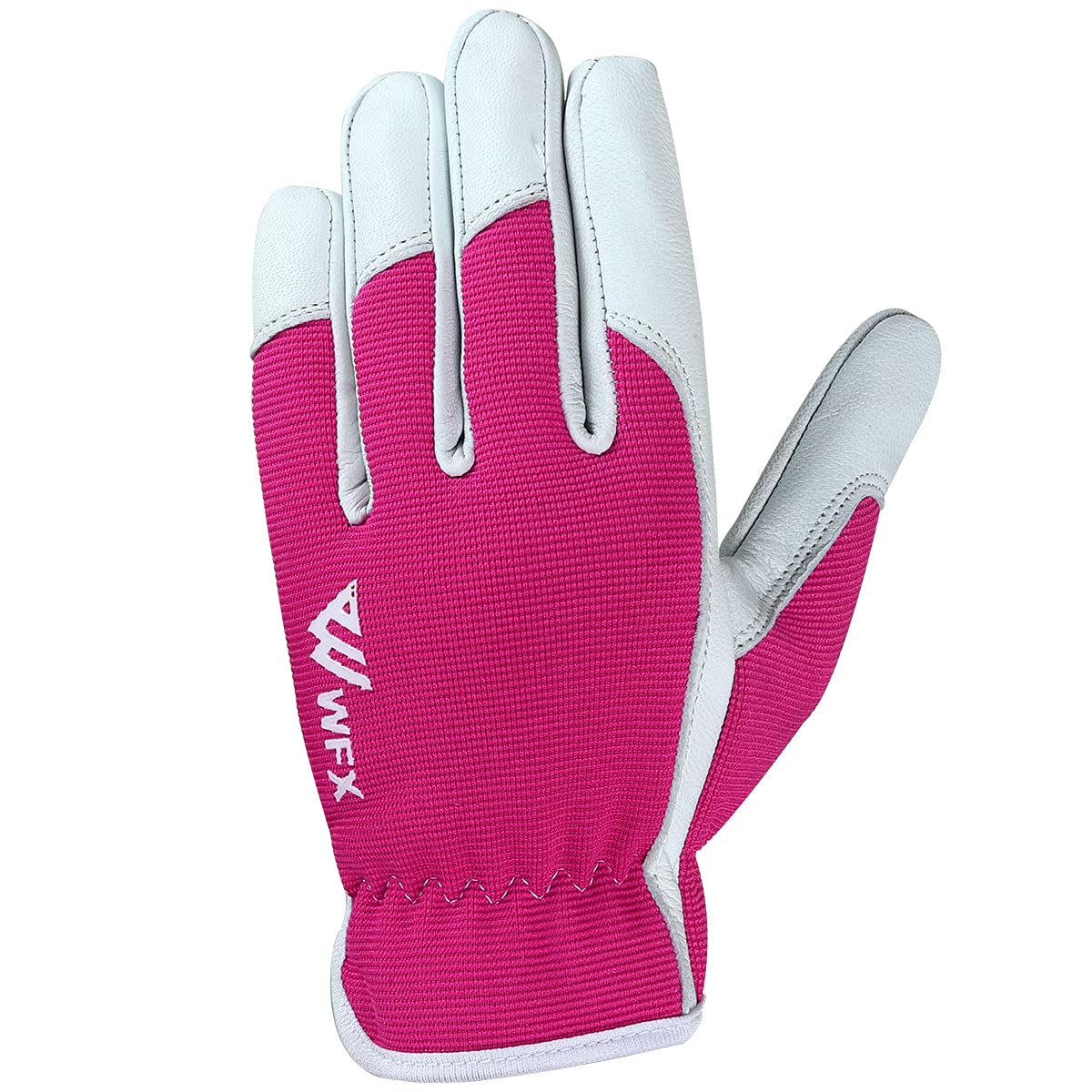 WFX Guanti da Lavoro in Pelle da Giardinaggio, Traspiranti, a Prova di Spine, Resistenti Guanti da Giardinaggio da Donna e da Uomo (Rosa, S)