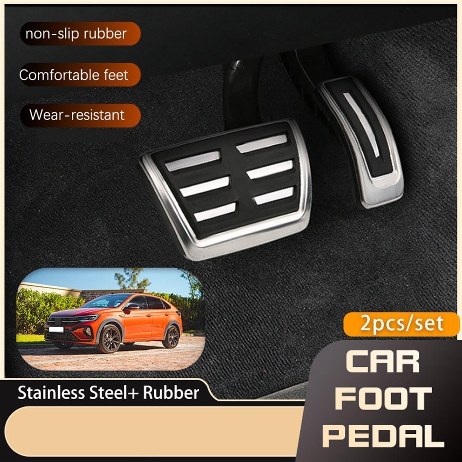 Copripedale Poggiapiedi In Acciaio Inossidabile Copri Pedali Auto, Per - Foto 4