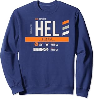 Vintage Helsinki HEL Airport Code Retro Travel Day Finland Sweatshirt