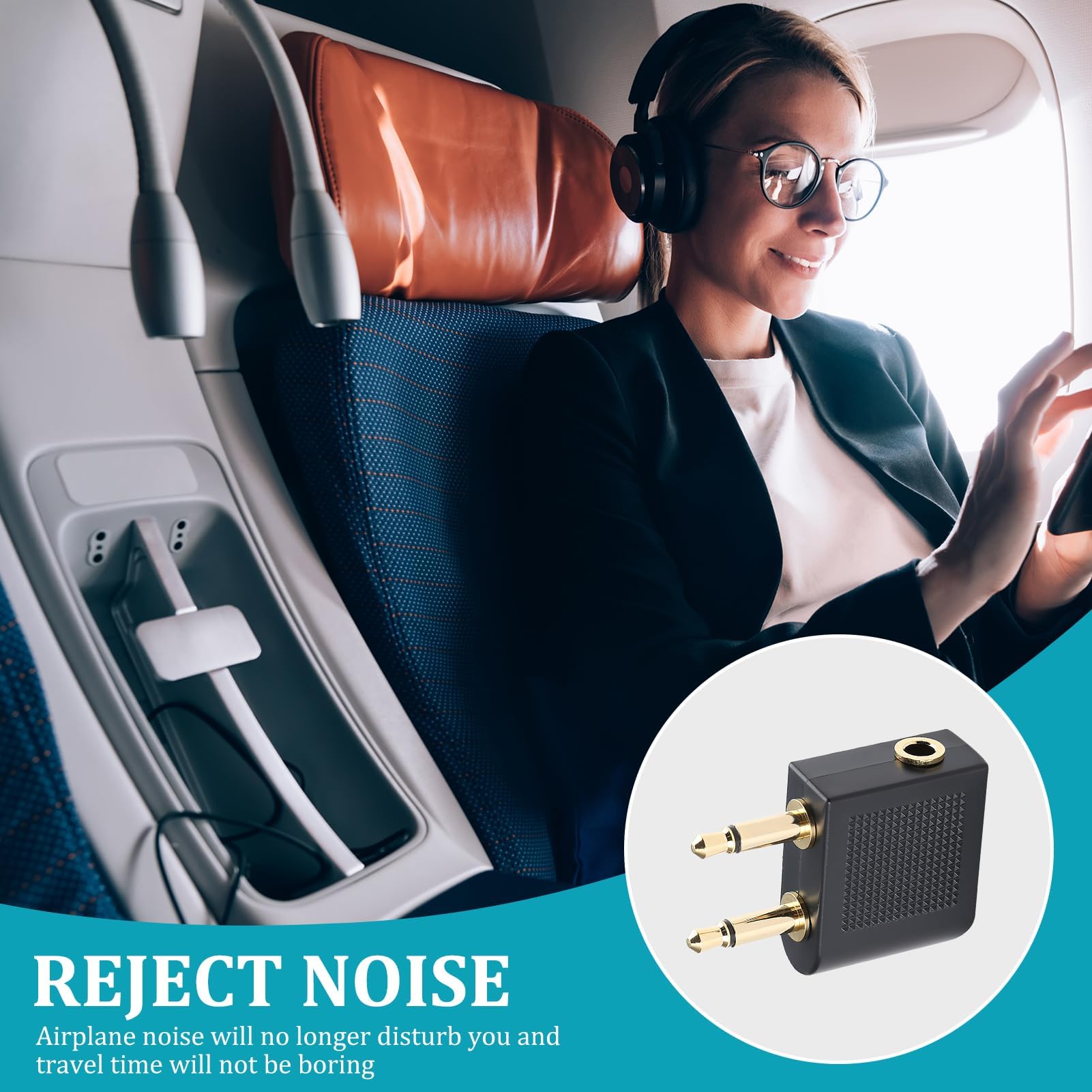 Adattatori per cuffie di volo aereo 3,5 mm placcato oro