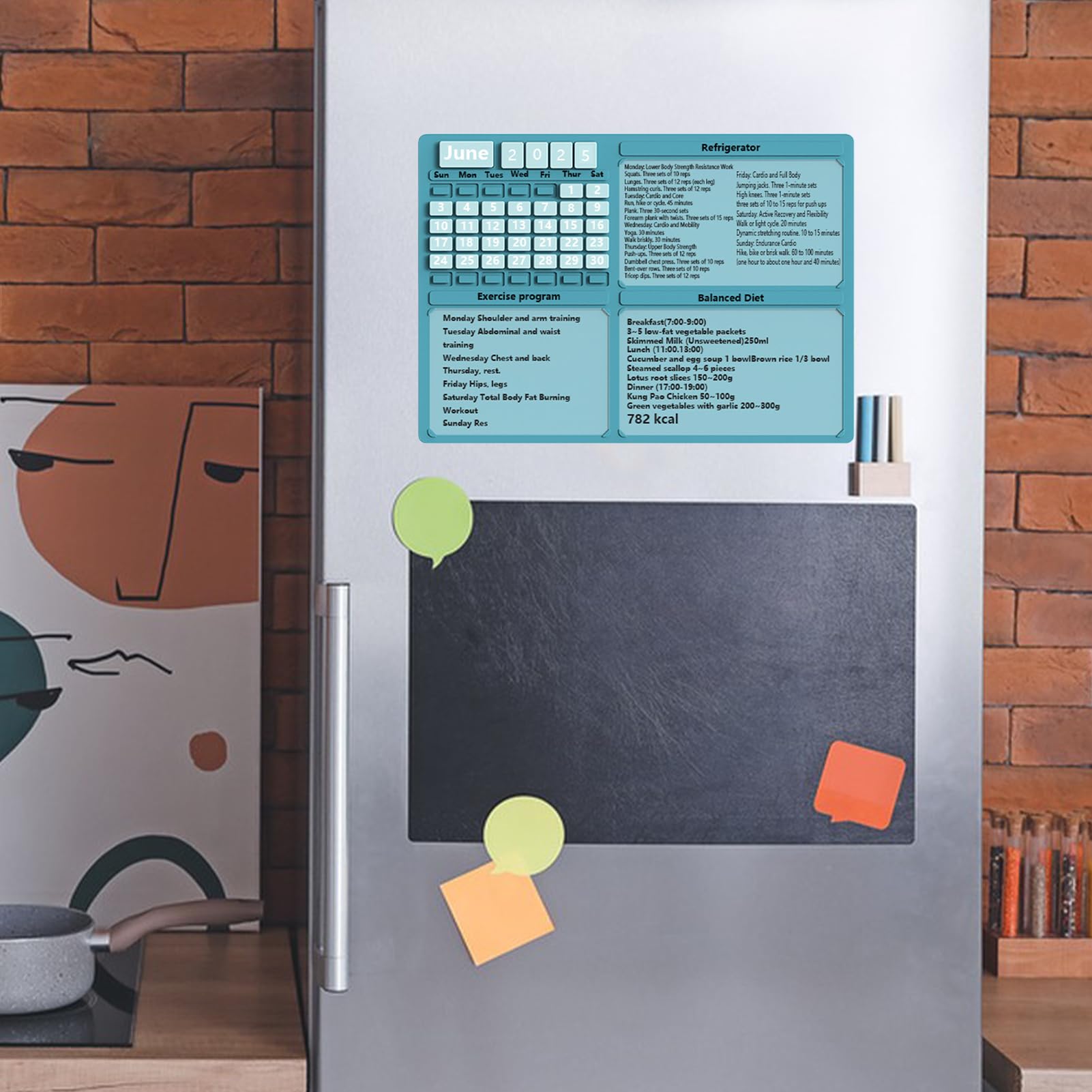 Calendario Magnético Para Refrigerador Planificador De Rutina De Ejercicios