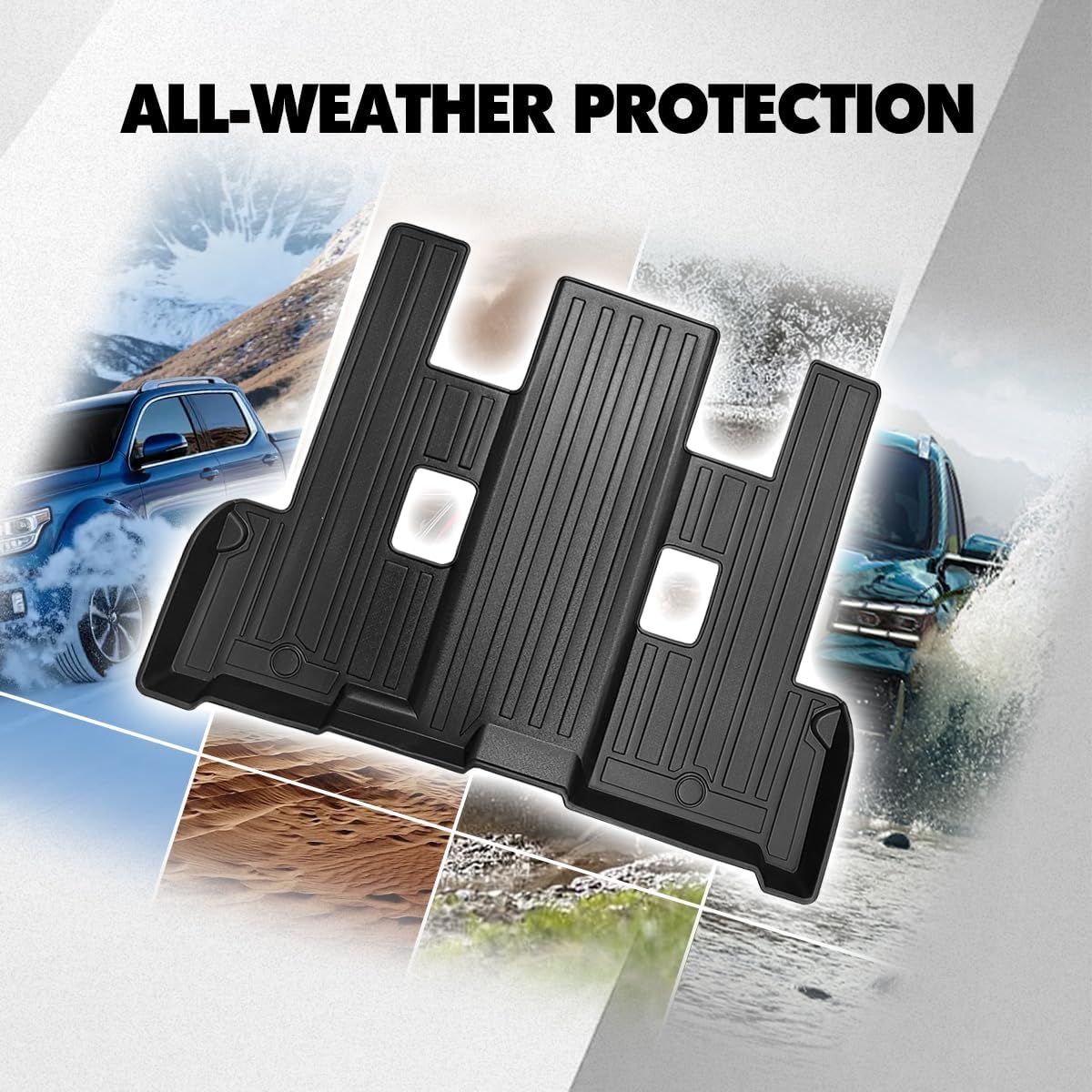 Vanseno Floor Mats and Cargo Liner for Toyota Sequoia 2023-2025 (7 Seats) All Weather Protector TPE Rubber Floor Liner Trunk Mat for Sequoia 2023 2024 2025 Accessories