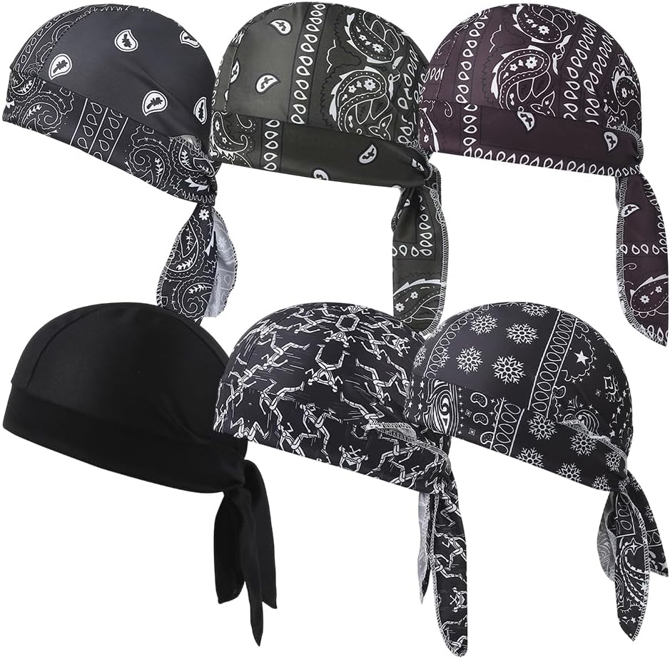 Paisley Cooling Headscarf Cap Set, Motorcycle Bandanas for Men, Elastic Fit Headwear for Athletes