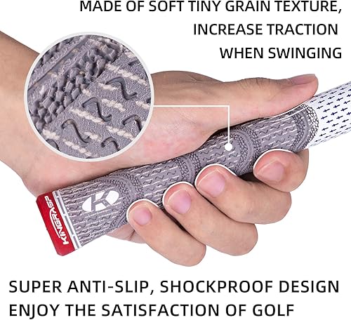 Miniatura 3 de Empuñaduras de golf multicompuesto, empuñaduras de palos de golf tamaño mediano estándar, juego de 13 empuñaduras, 6 colores opcionales,