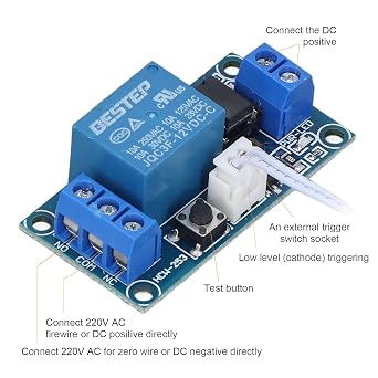 12V Bistable Relay Module with Self-Locking Flip-Flop Switch Control Board for Electronics Projects