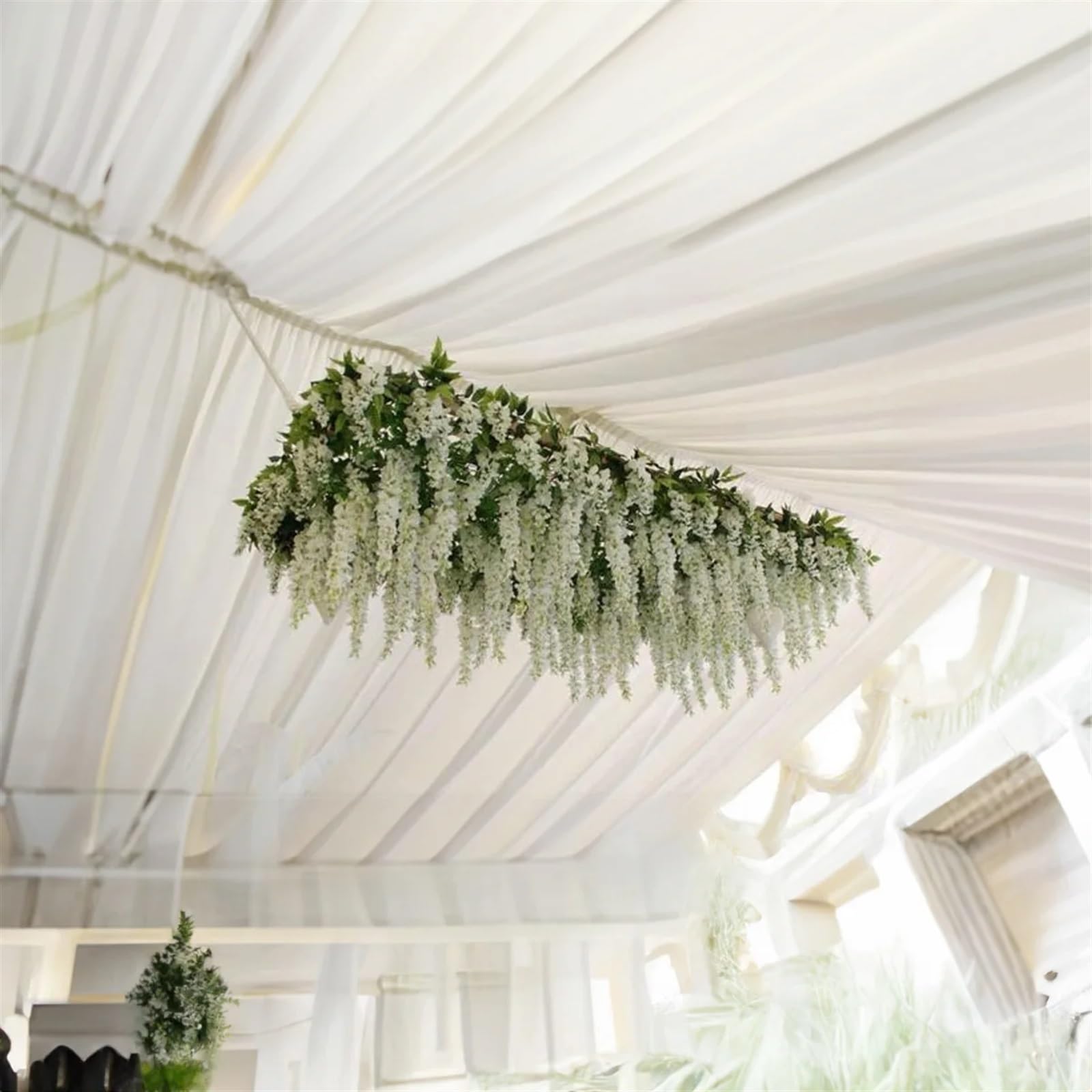 Blumengirlande 12 Stück künstliche Glyzinien-Blumen, Hängegirlande, Hochzeit, Hausgarten, Dekoration, Rebe, Rattan, gefälschte Blumenschnur, Deckenzubehör(Style C)