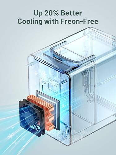 Miniatura 6 de KEENSTAR Mini nevera pequeña de 6 litros8 latas, 110 V CA12 V CC enfriador y calentador para dormitorio, cosméticos, oficina, dormitorio y