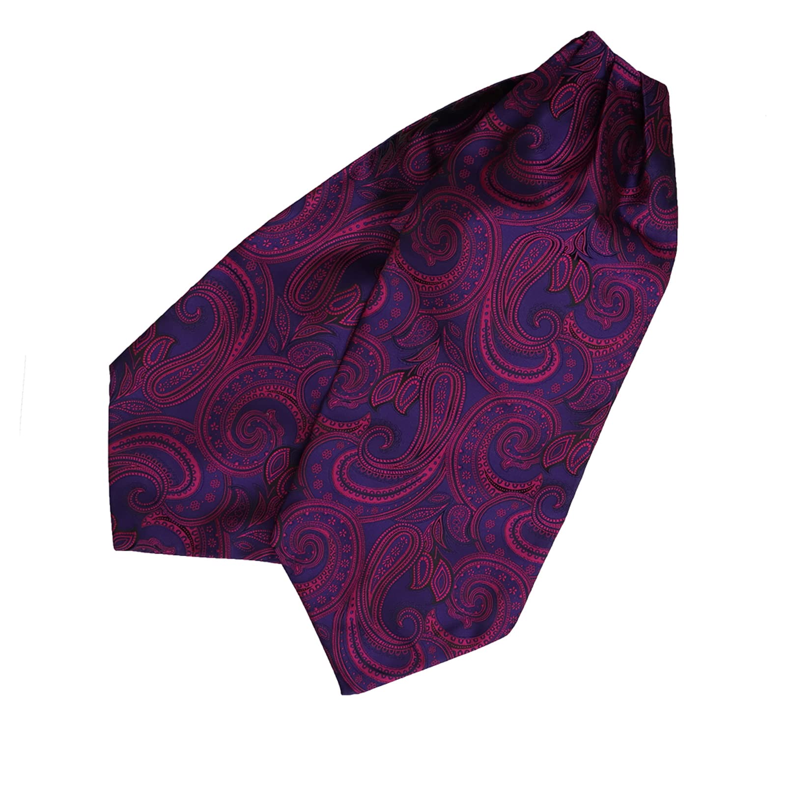 Epoint Men's Fashion Classic Paisley Cravat Silk Ascot Tie Hanky Set, With Box Set