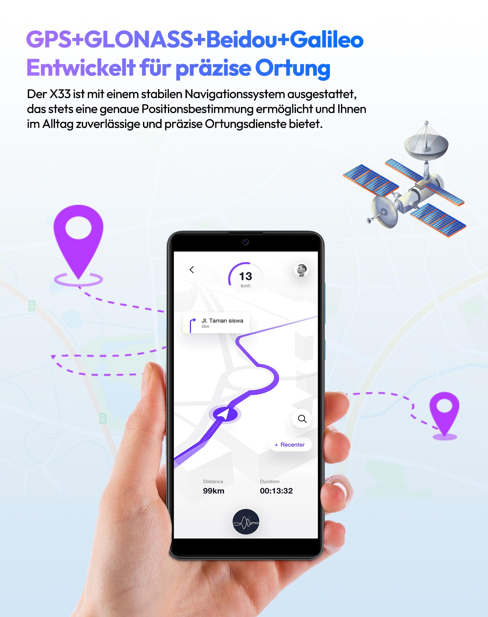 XGODY X33 Smartphone Ohne Vertrag, 6 Zoll 4G Dual SIM Günstig Handy, Octa-Core, Android 15 Go, 3GB+32GB/128GB Erweiterbar, 8MP+5MP Kamera, Face ID, GPS, Blau