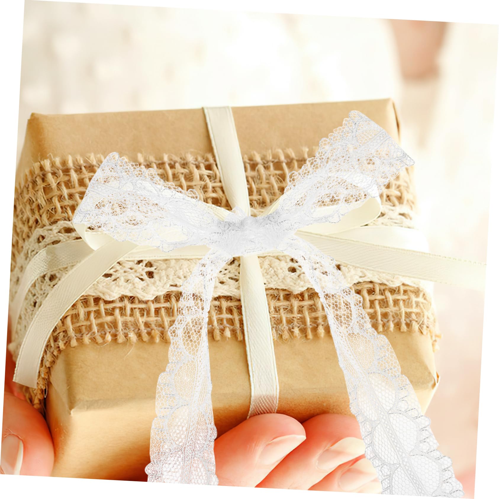 Uonlytech 12 Rollos Cinta De Encaje Blanca Ribete De Encaje Para Manualidades Para Flores y Para Obsequio De Tela