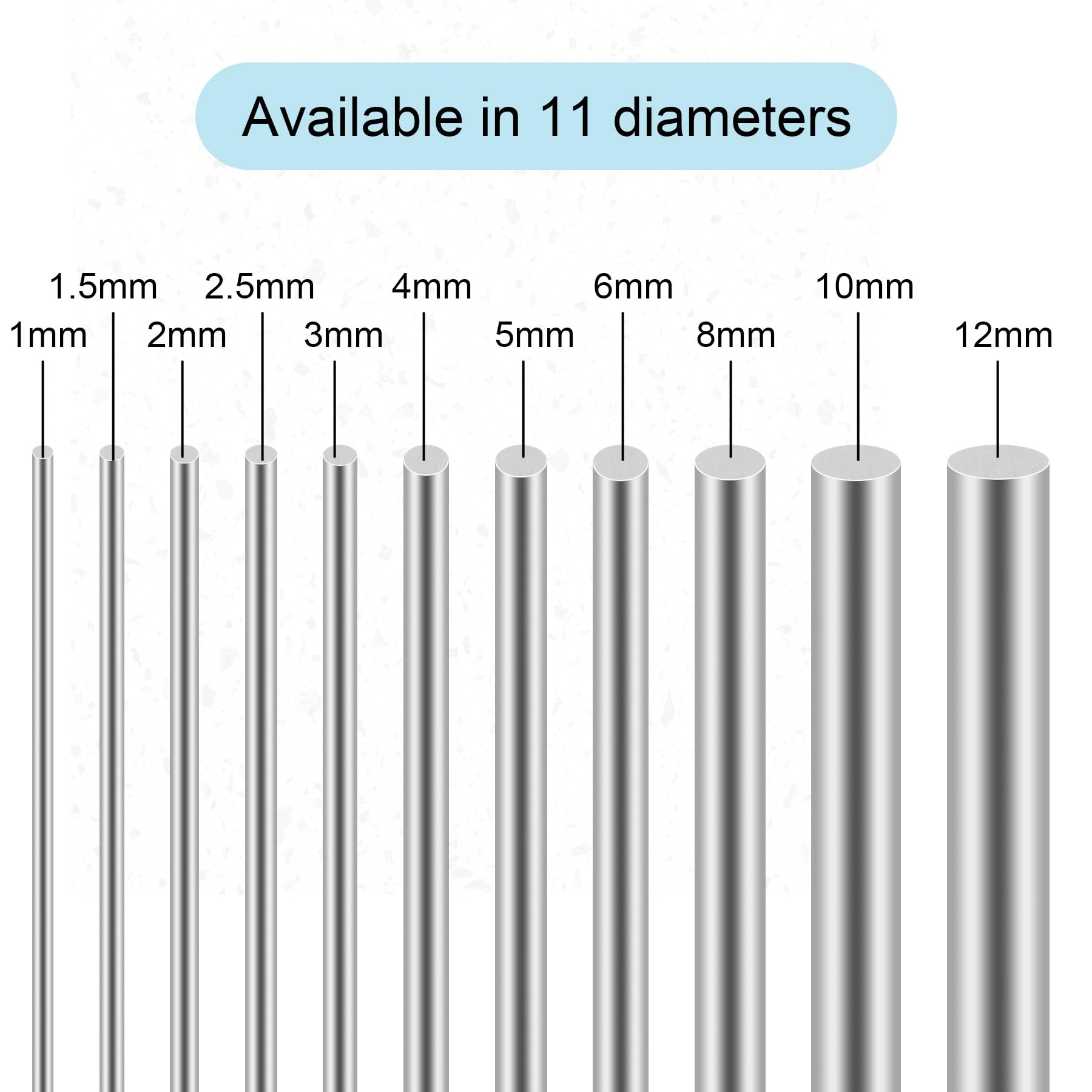 IMeistek Lot De 3 Tiges Acier Inox 304 Pleines - 1 Mm Diamètre X 150 Mm - Pour Modélisme, Jardinage, DIY Et Artisanat