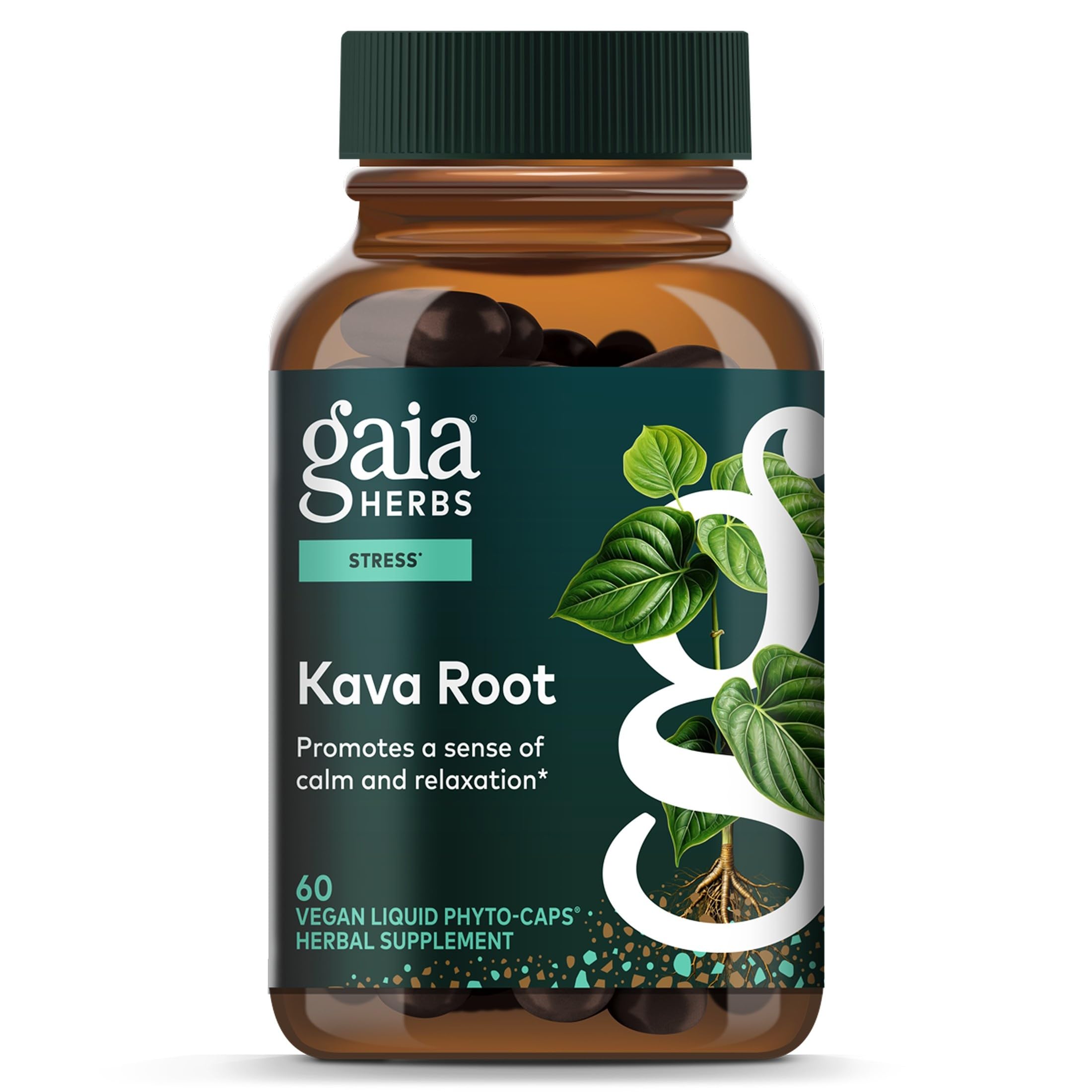 Gaia Herbs Kava Root, 60 Vegan Capsules, 60 Servings