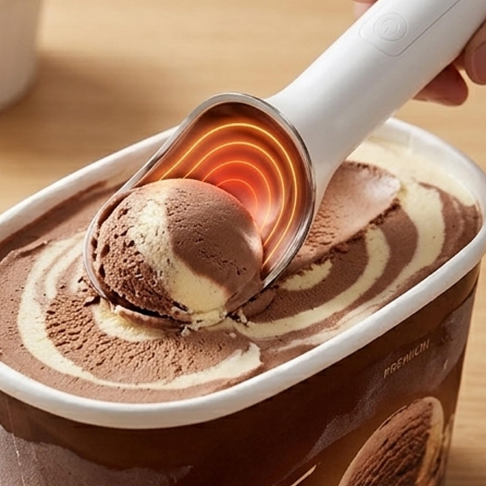 Cuillère à crème glacée chauffante sans fil avec enfant et indice d'étanchéité IP67 pour le nettoyage sans tracas Affichage LED Cuillère à crème glacée