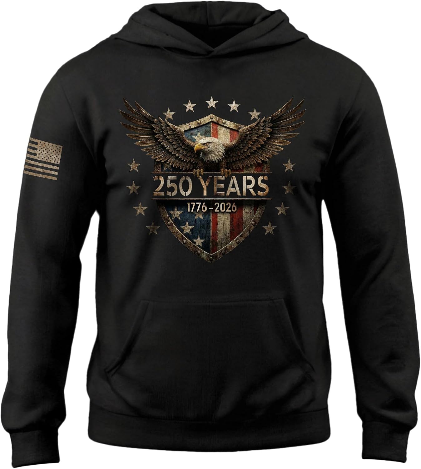 250 Anniversary Usa Hoodie, 1776-2026 250th Anniversary Flag Hoodie, Patriotic Hoodies For Men