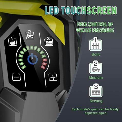 Miniatura 3 de Lavadora a presión eléctrica -1290 PSI 1.2 GPM Lavadora a presión con manguera de 25 pies, máquina de lavado de autos sin tanque, color azul,
