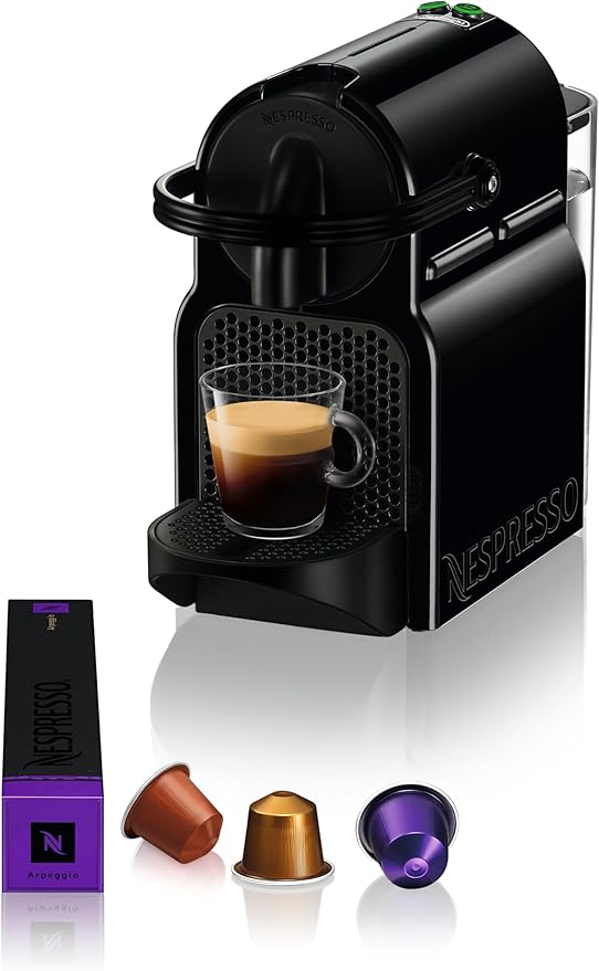 Nespresso De'Longhi Inissia EN80.B - Cafetera monodosis de cápsulas Nespresso, 19 bares, apagado automático, color negro