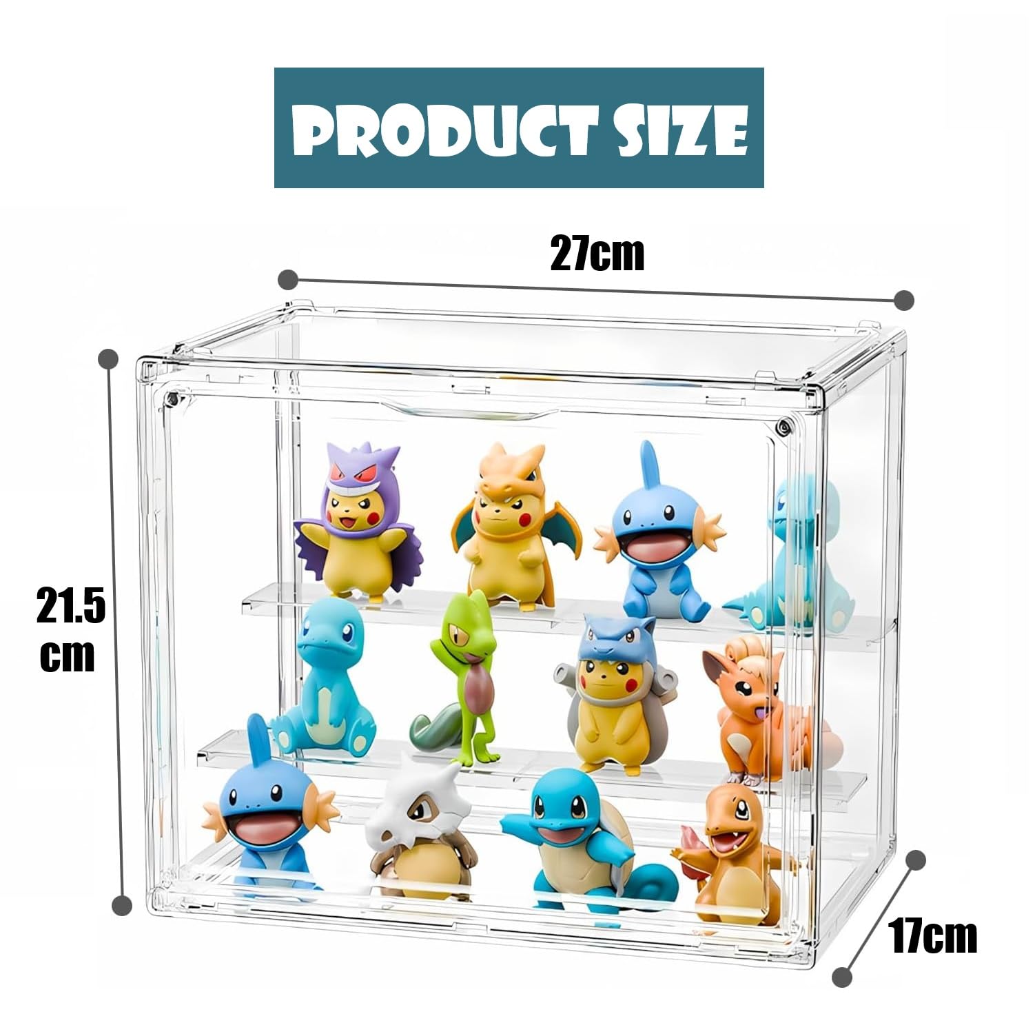 Vitrine pour Collection, Boîte de Présentation Transparent, Vitrine Acrylique avec Porte Magnétique pour Funko Pop, Figurine Pop, Maquette, Action Figurine, Blind Box 27×17×21.5cm（2pcs）
