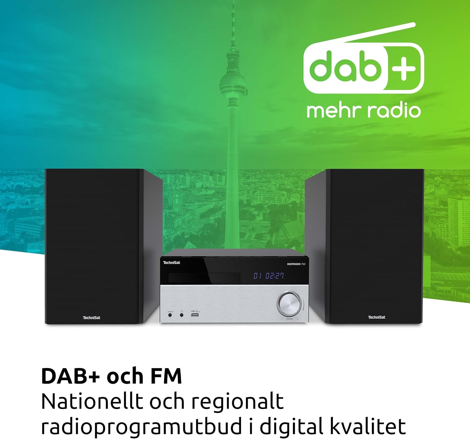 TechniSat DIGITRADIO 750 displaying DAB+ and FM radio functionality
