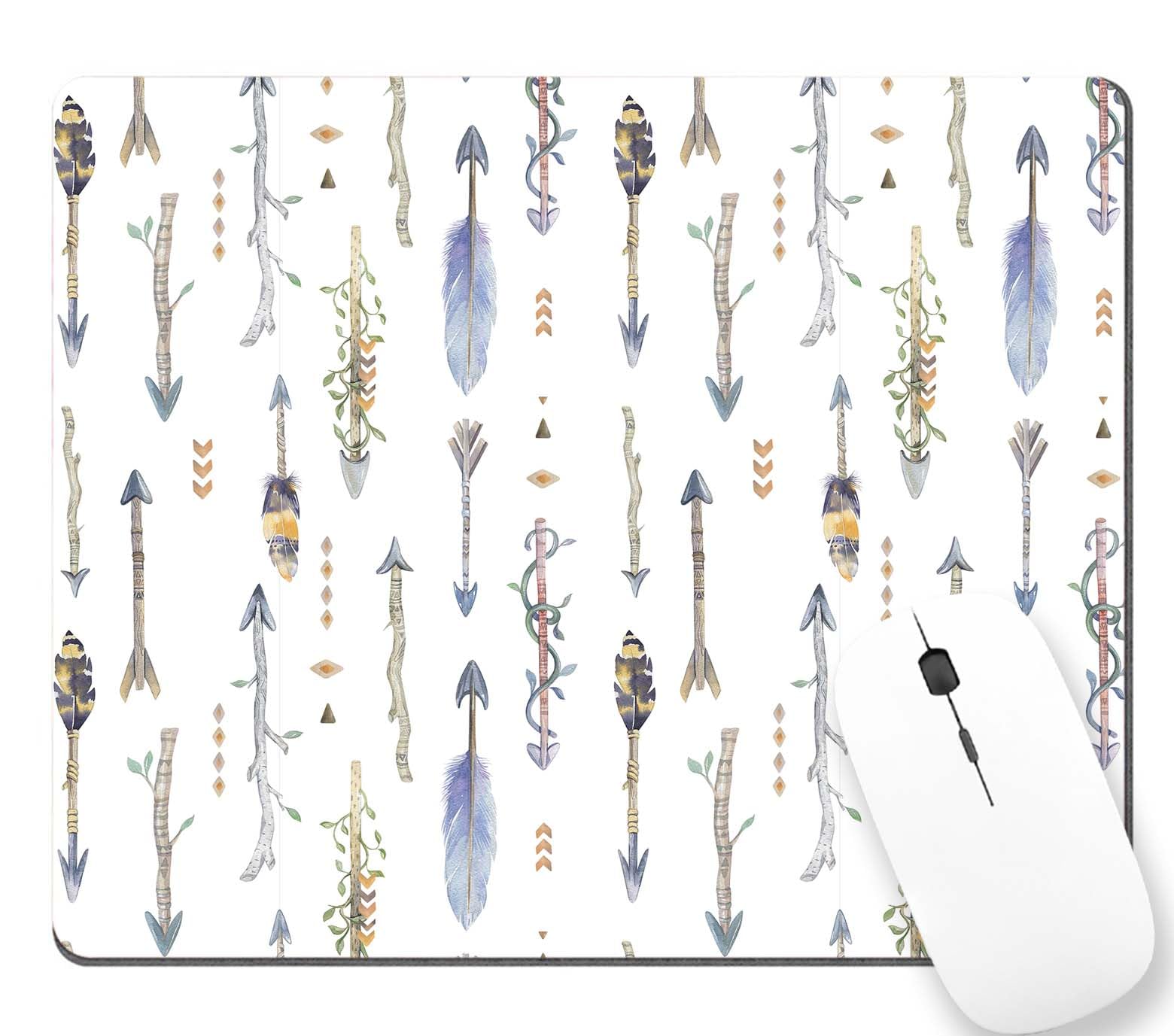 Watercolor Arrow Bouquets Mouse Pad Non-Slip Rubber Base Gaming MousePads for Computers Laptop Office, Computer Mouse Pad for Wireless Mouse, 9.5"x7.9"x0.12" Inch(240mm x 200mm x 3mm)