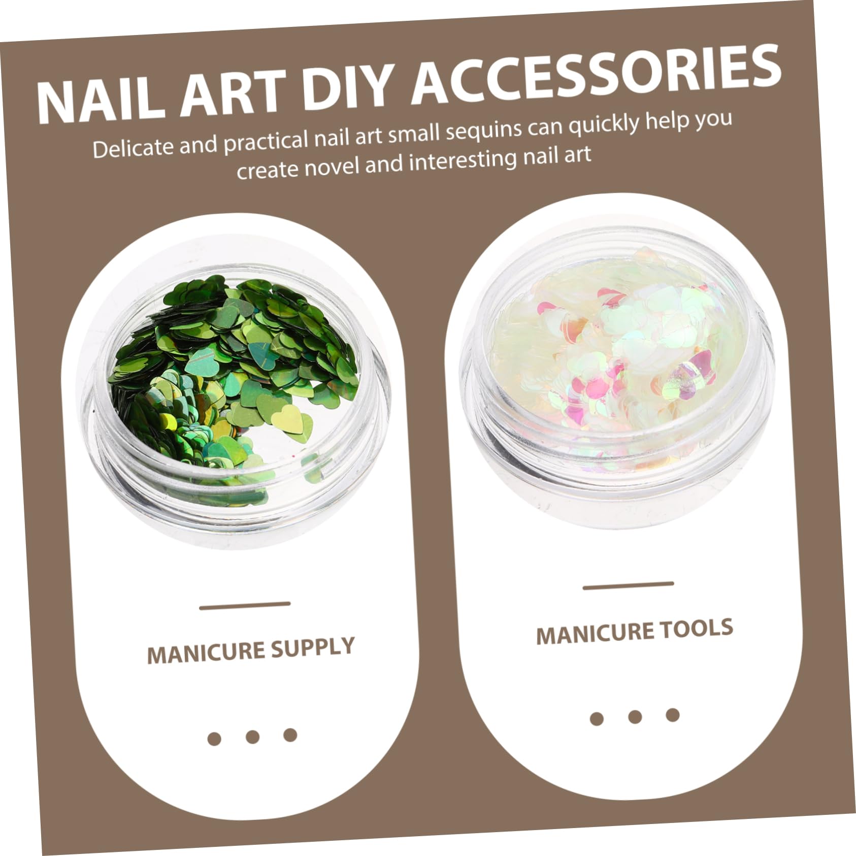 Didiseaon 5 Set Viso Glitterato Glitter Per Unghie A Cuore Adesivi Per Unghie Adesivi Per Smalto Strass Per L'artigianato Adesivi Per Nail Art Con Paillettes L'animale Domestico 12 Scatole*5