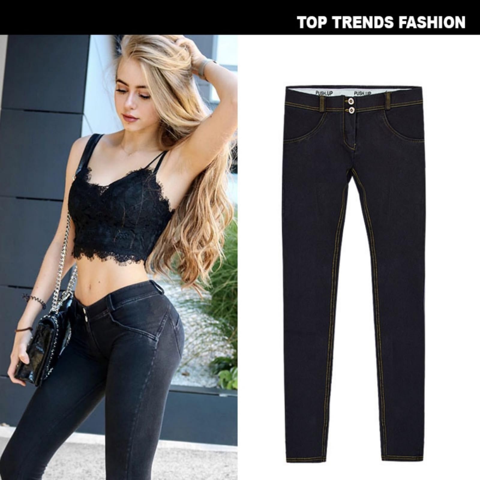 Pantalones Vaqueros Elásticos De Cintura Baja para Mujer, Pantalones Vaqueros Ajustados, Mallas Push Up para Glúteos, Pantalones De Tubo para Mujer, Jeggings Ajustados