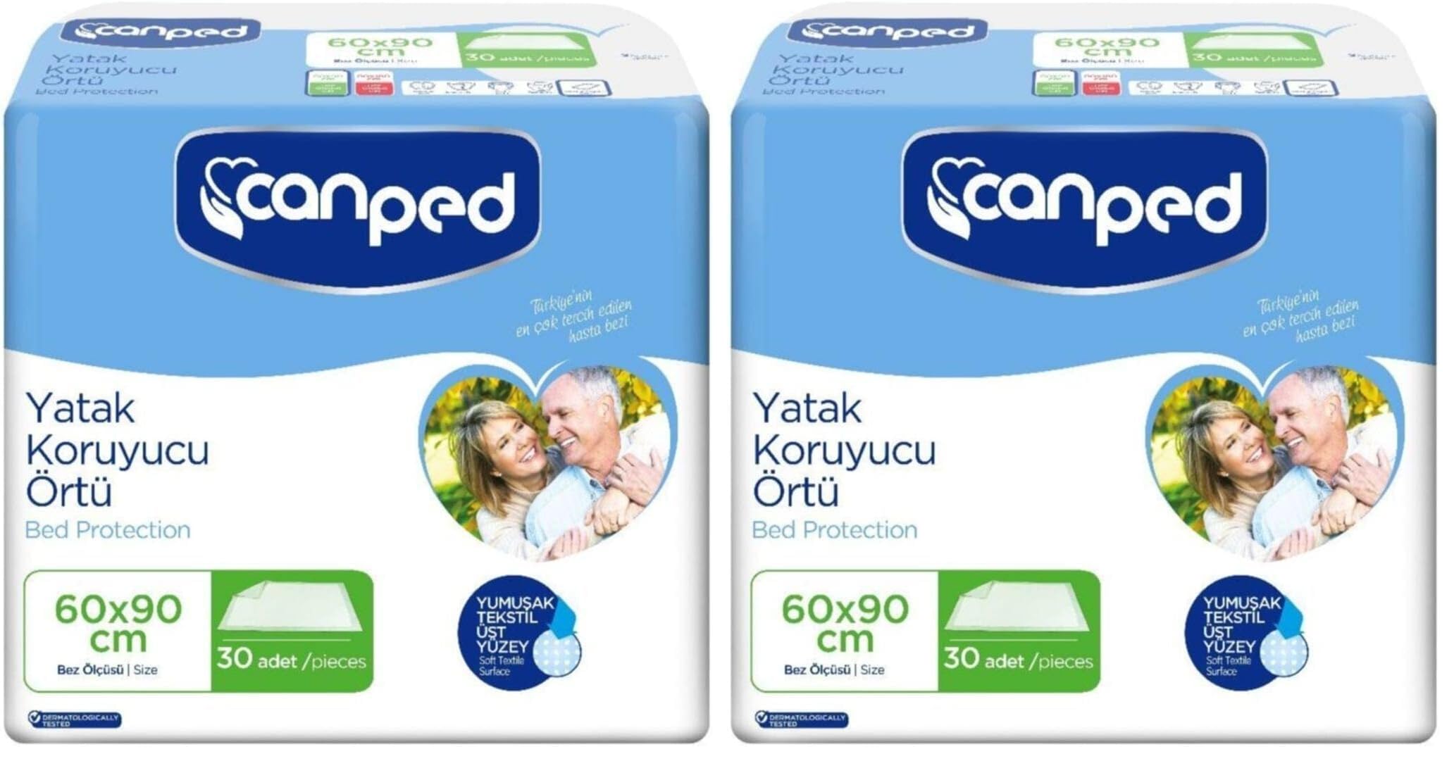 Canped 60x90 cm 30lu Yatak Koruyucu Örtü (2 paketi)