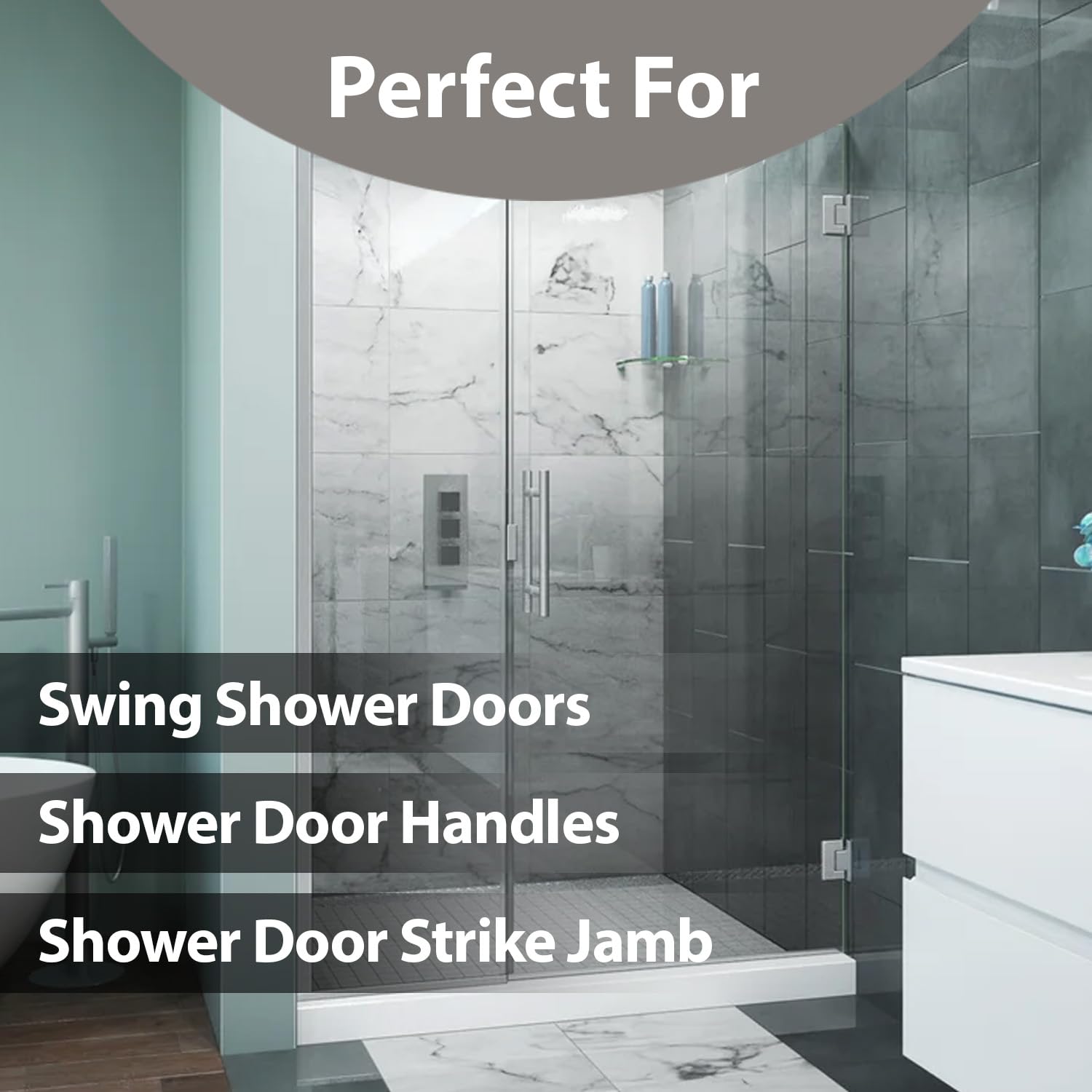 Gordon Glass Replacement Strike Jamb Magnet For Swing Shower Doors - 2-1/2" Long, 3/8" Wide, T-Magnet Style