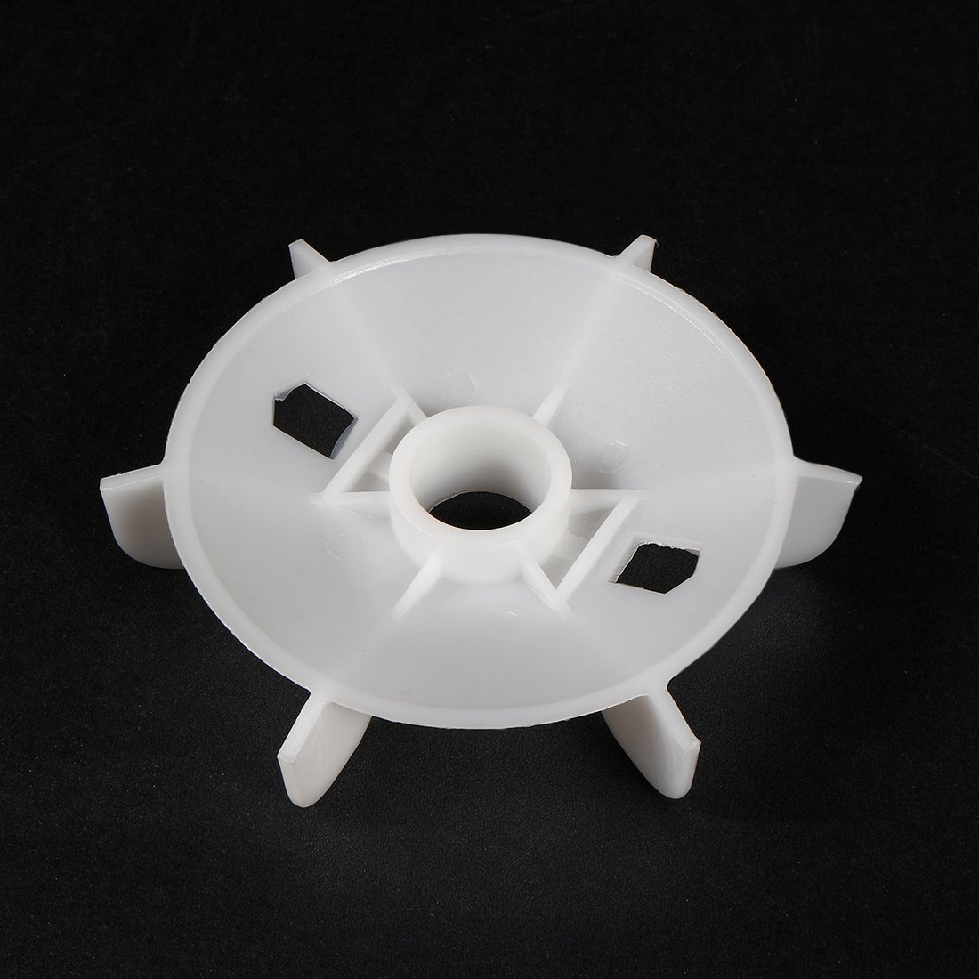 sourcing map 1Pcs 130 * 24mm Reemplazo de eje redondo Plástico blanco 6 Impulsor Paleta de ventilador del motor