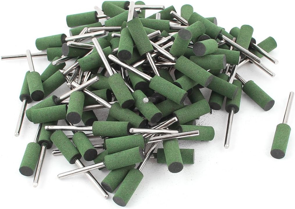 Aexit 3mm Drill Hole Abrasives 8mm Cylinder Head Rubber Grinding Mounted Point 100 Pcs Model:16as13qo185