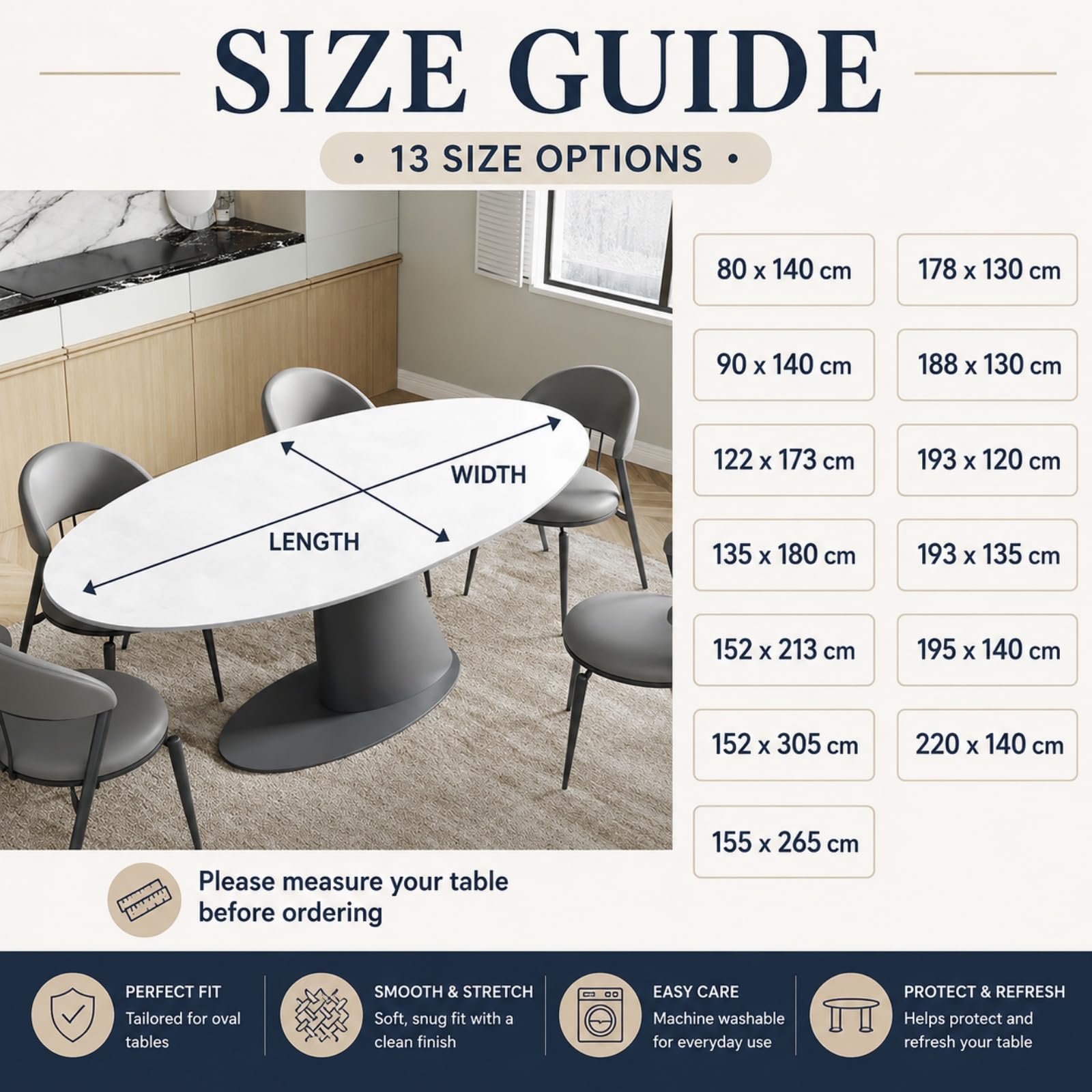 Morbuy Tovaglia Ovale con Elastico (Foglie nere,90x140cm)