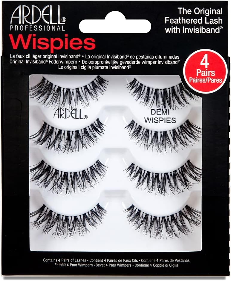 THE Best 4 Pairs Ardell Demi Wispies Natural Multipack False Eyelashes Fake Eye Lashes