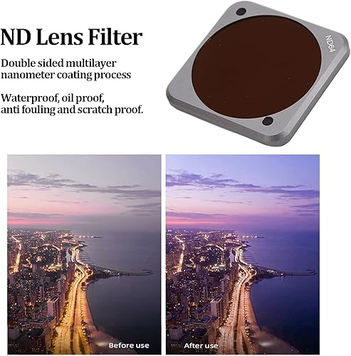 Miniatura 3 de Sanpyl Juego de filtros de lente de cámara, repuesto de filtros de lente ND de densidad neutra, ND4ND8ND16ND32ND64, para DJI Action 2(ND64)