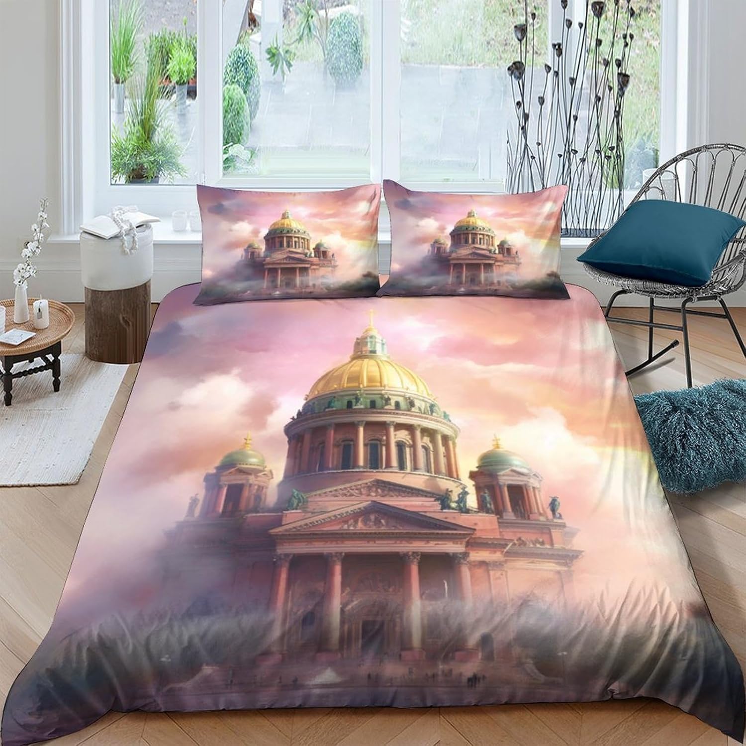 Housse de couette 260x240 avec fermeture à glissière entretien facile lit 2 places