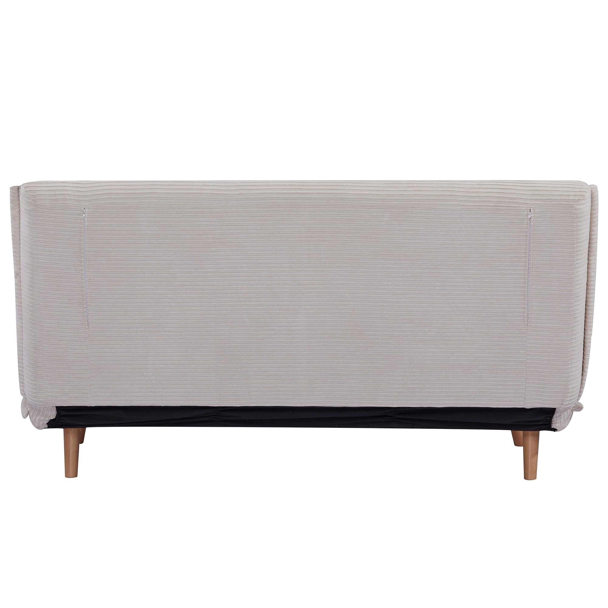 EVERGREENWEB Divano Letto Trasformabile in Letto Matrimoniale 160x190 con Materasso e Coppia Cuscini Imbottiti, Divanetto Clic Clac con Schienale Regolabile 3 Posti con Gambe in Legno, Bianco | VELVET