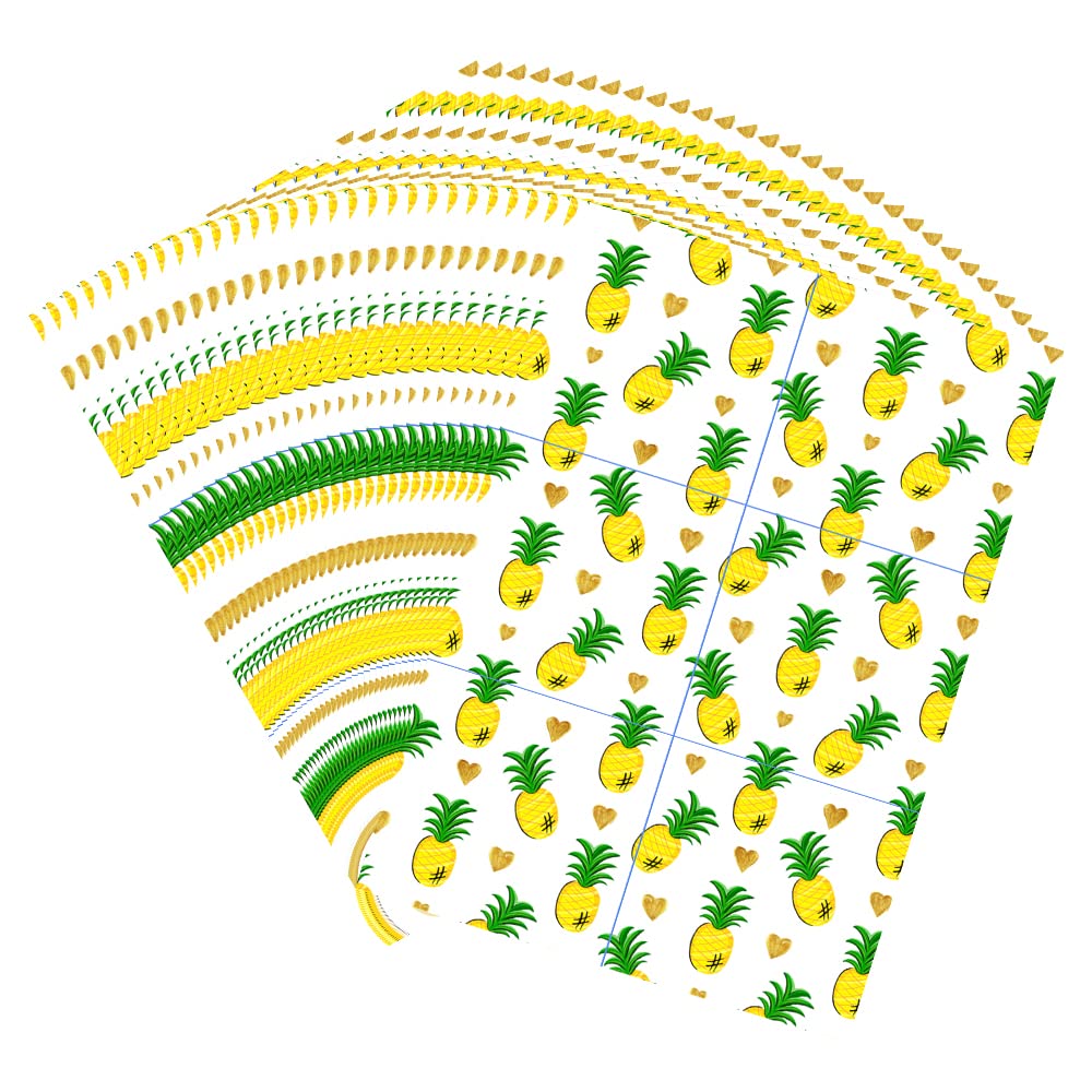 Diamond Painting Tool Decorative Release Papers, Pack of 60 Paper Cover Replacements Snowflakes Cloud Pineapple Frog Decor for 5D DIY Painting Accessories (105x74mm,Pineapple)