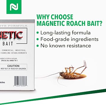 Nisus Magnetic Roach Bait Paste Formula, Boric Acid Cockroach Control, Long-Lasting, Food Grade Ingredients, 140 Grams