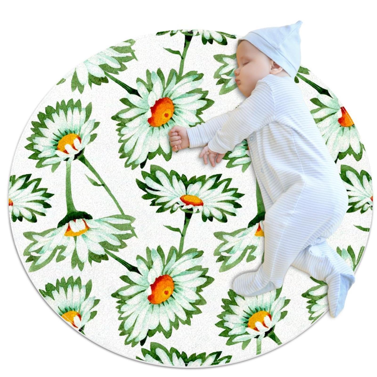 Tapis de chambre marguerite blanche anti-glisse pour sécuriser la salle de bain