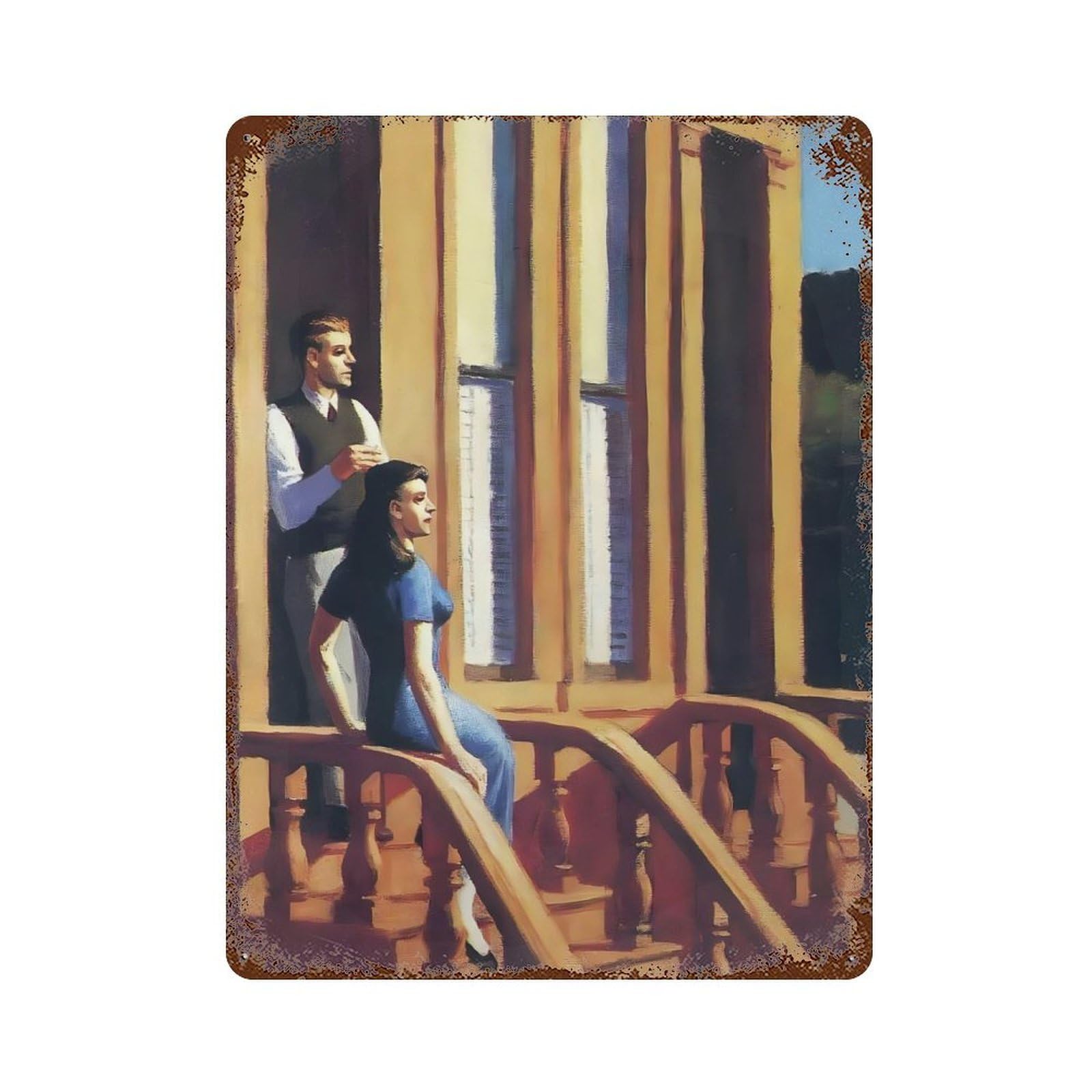 xiaoxiaoshen Edward Hopper Famous Oil (19) Wall Decor Art Metal Tin Poster Modern Home Decor Art Home Bar Shop Decorations Vintage Sign 40x30cm