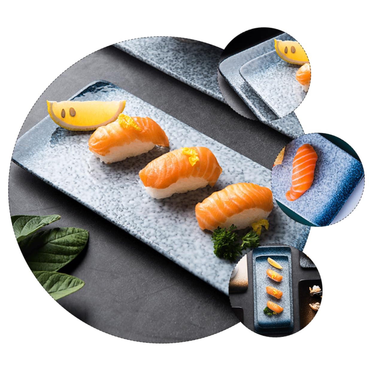 BESTonZON 1pièce Plateau à Sushi Service Pratique Pour Apéritifs Dîners Familiaux Et Restaurants Design Réutilisable Et