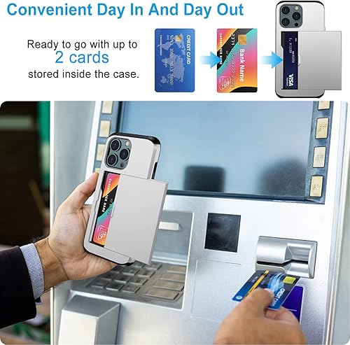 Miniatura 5 de ATRAING Funda tipo cartera compatible con iPhone 15 Pro con tarjetero y ranura oculta para tarjetas de crédito, delgada, protectora a prueba de